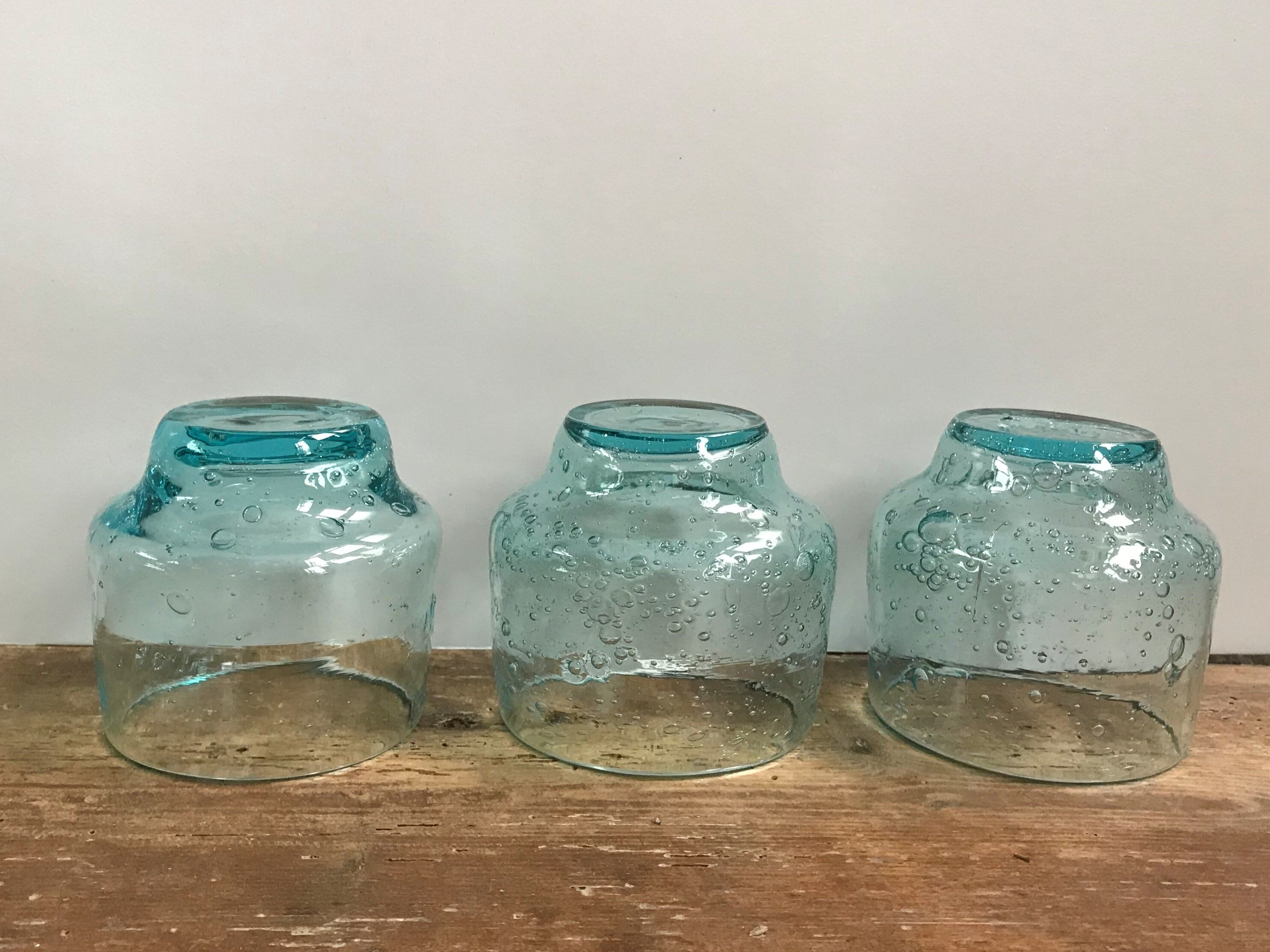 Trio of glasses of blue blue azur
