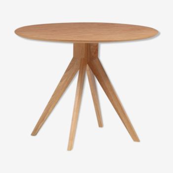 Table ronde trépied bois clair