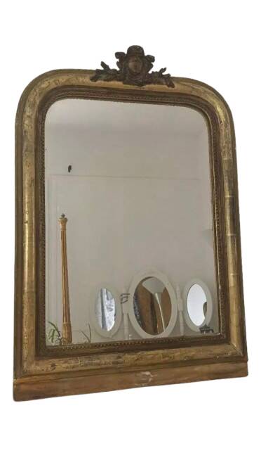 Louis-Philippe gilded mirror with pediment