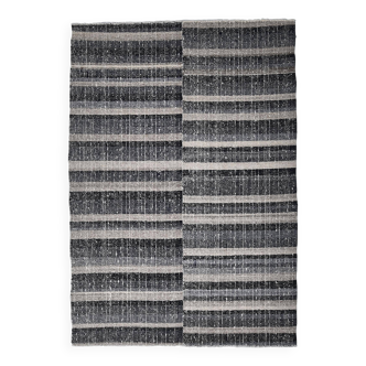 Tapis Kilim bleu marine et beige
