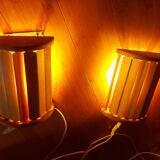 2 vintage 80'S Ikea wooden wall lights