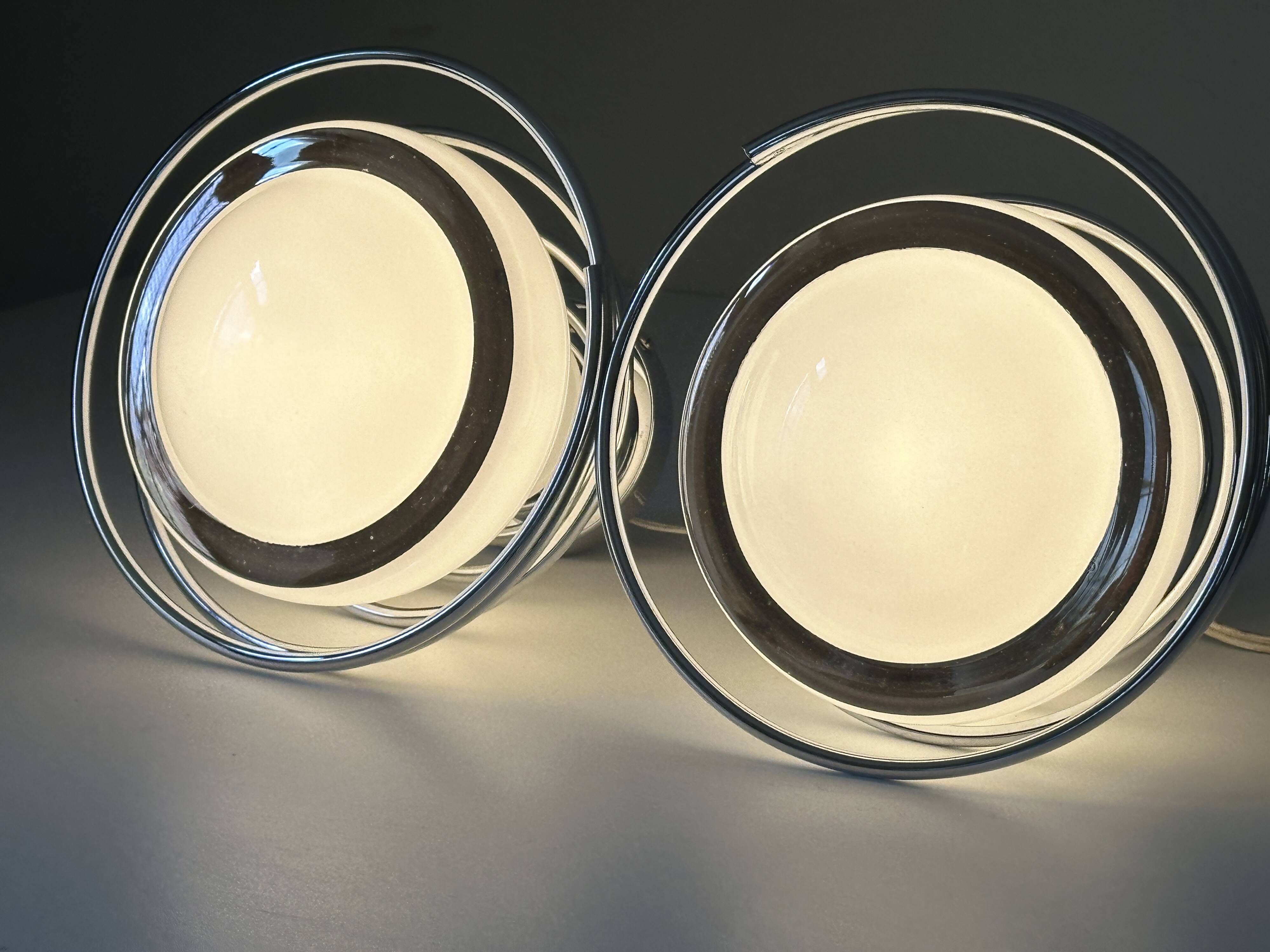 Pair of space age wall lights by Delmas from the 70s