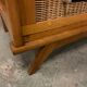 Chest of drawers vintage rattan and oak compass feet