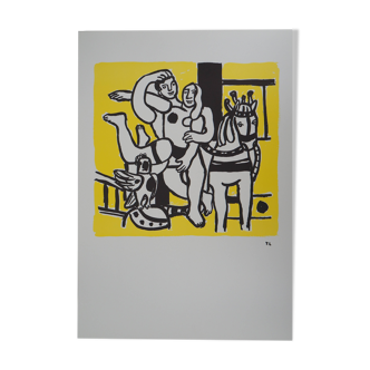 Fernand LEGER : Couple amoureux et cheval, Lithographie signée