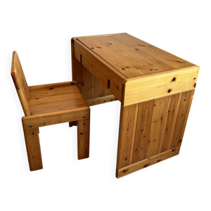 Bureau d’adolescente Pin massif Roche et Bobois Années 80