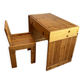 Massive pine teenage desk Roche and Bobois 1980s