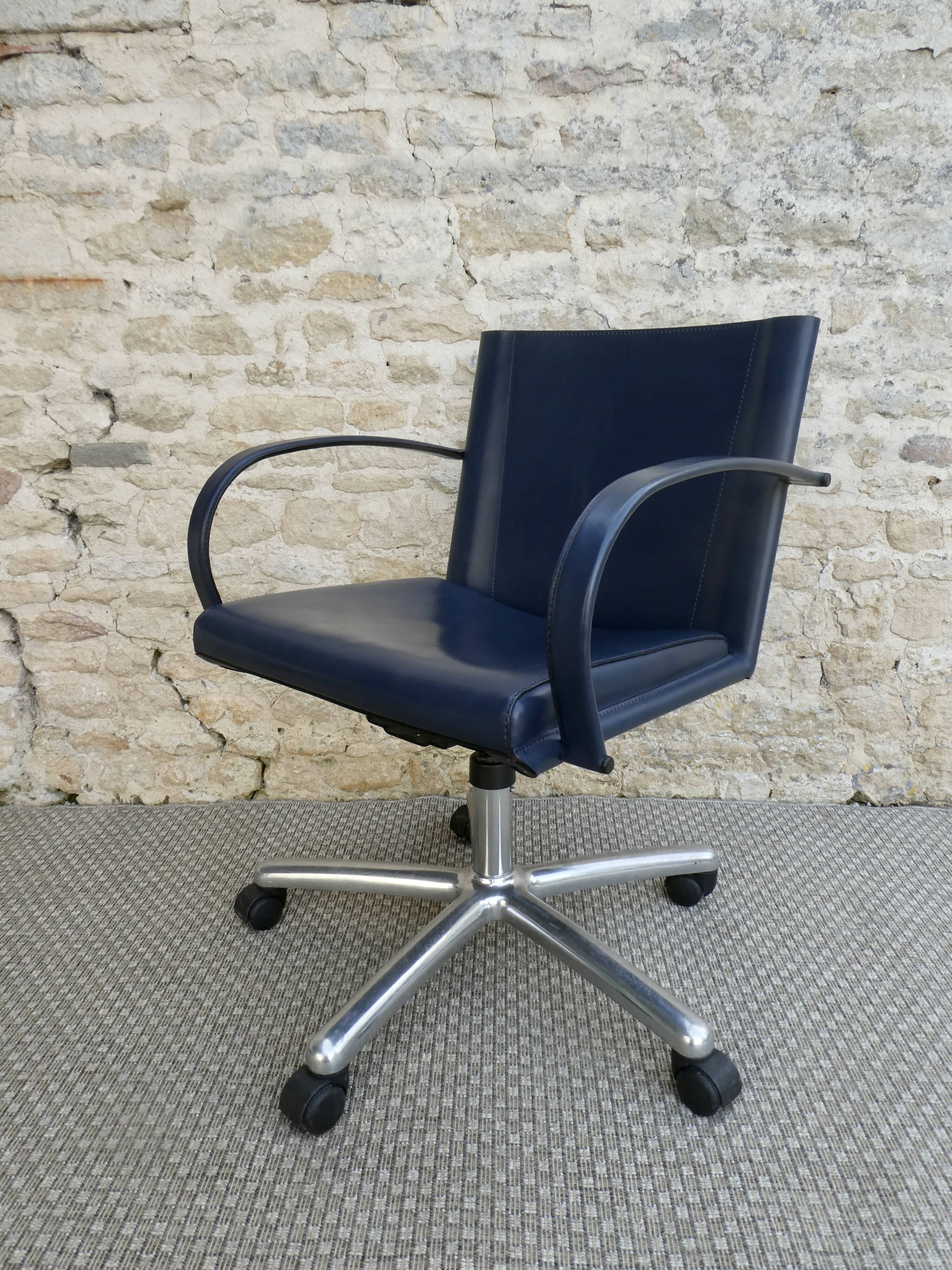 Office chair by Carlo Bartoli for Matteo Grassi in leather