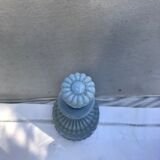 Former Carafe Liqueur Opaline Blue Decor Moulded - Vintage Cave Bouchon