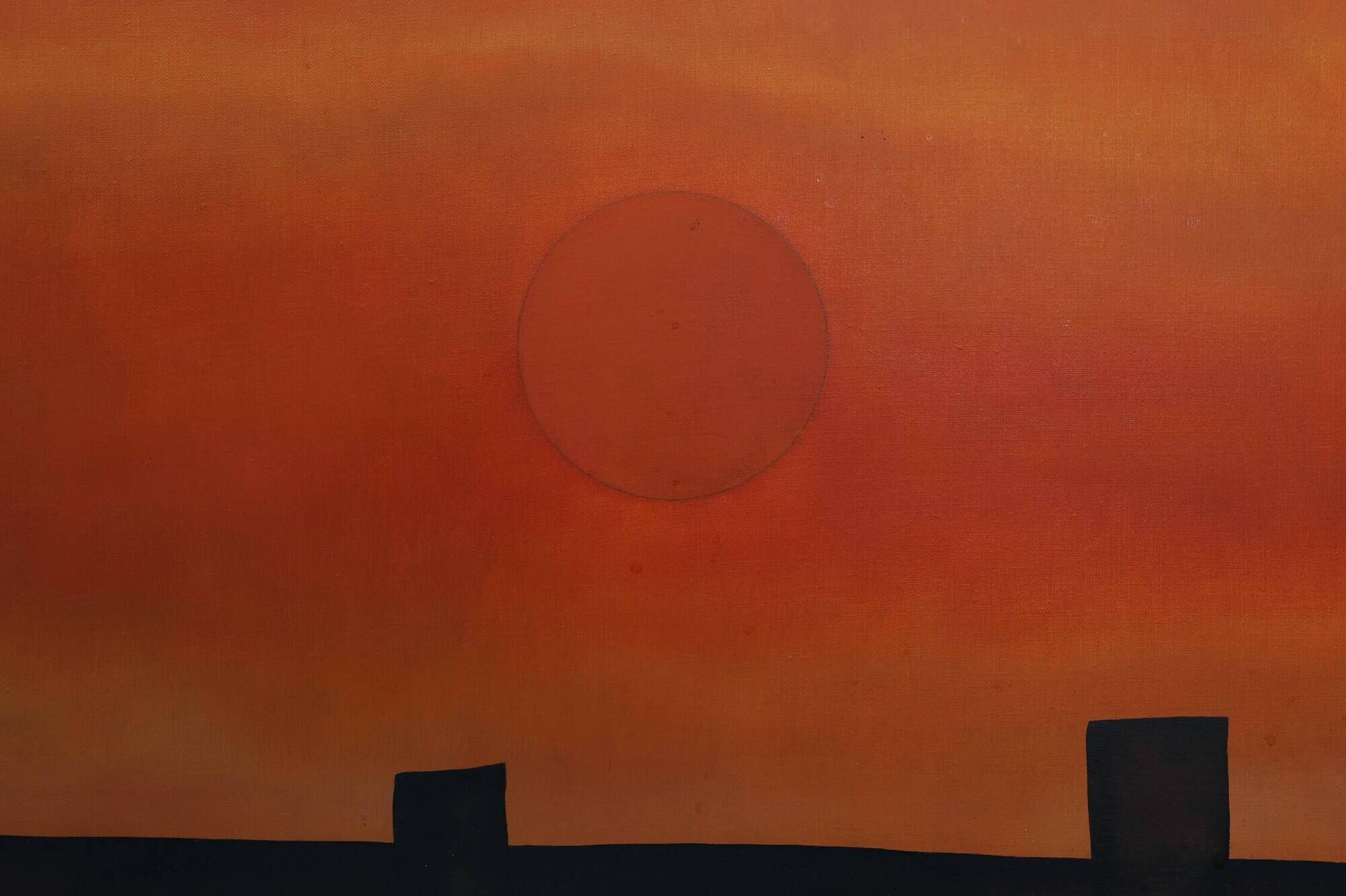 Mid-century Modern painting by Mia Duprez, Belgium, 1970
