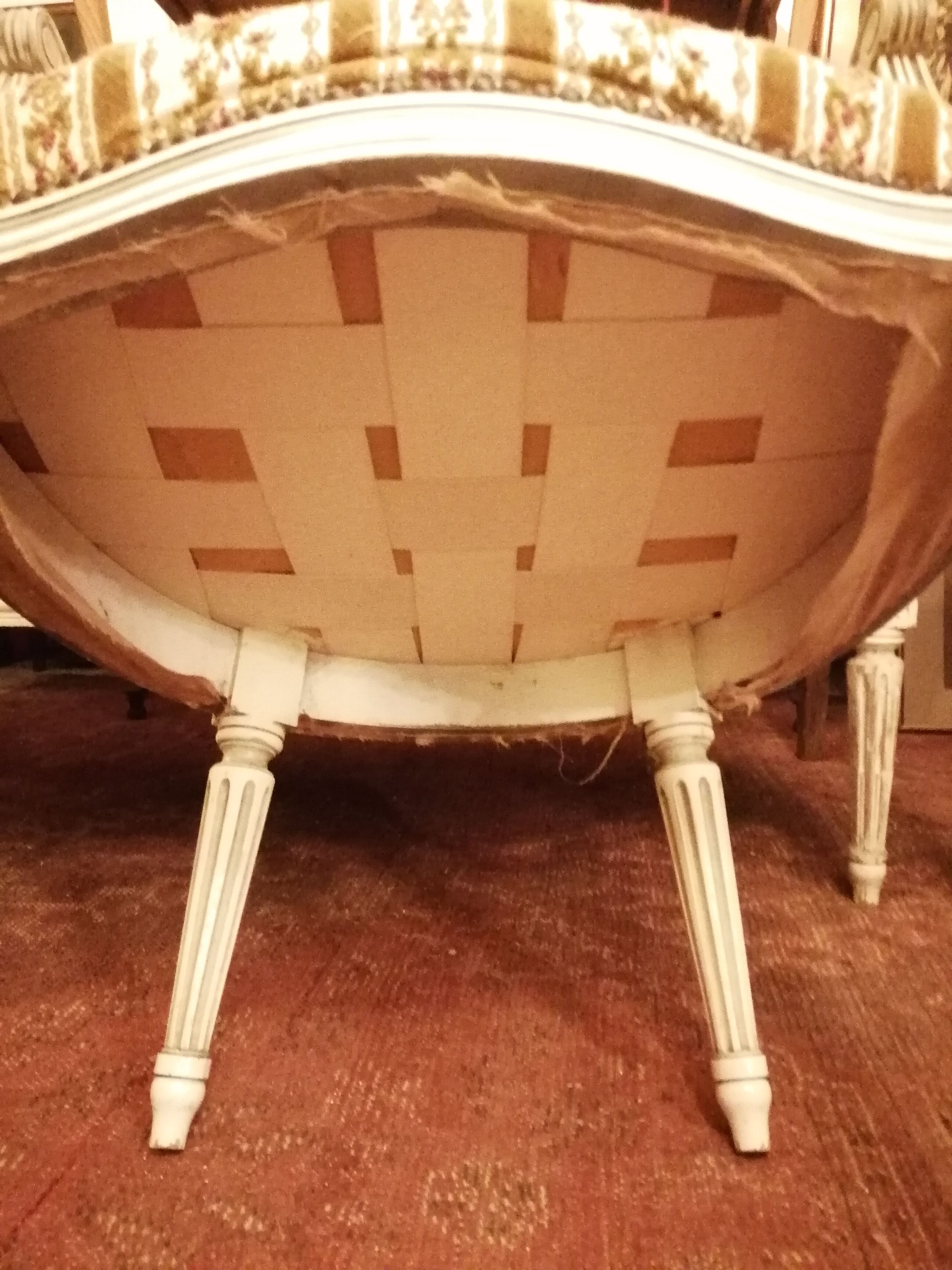 Louis XVI lounge bench - 2 armchairs