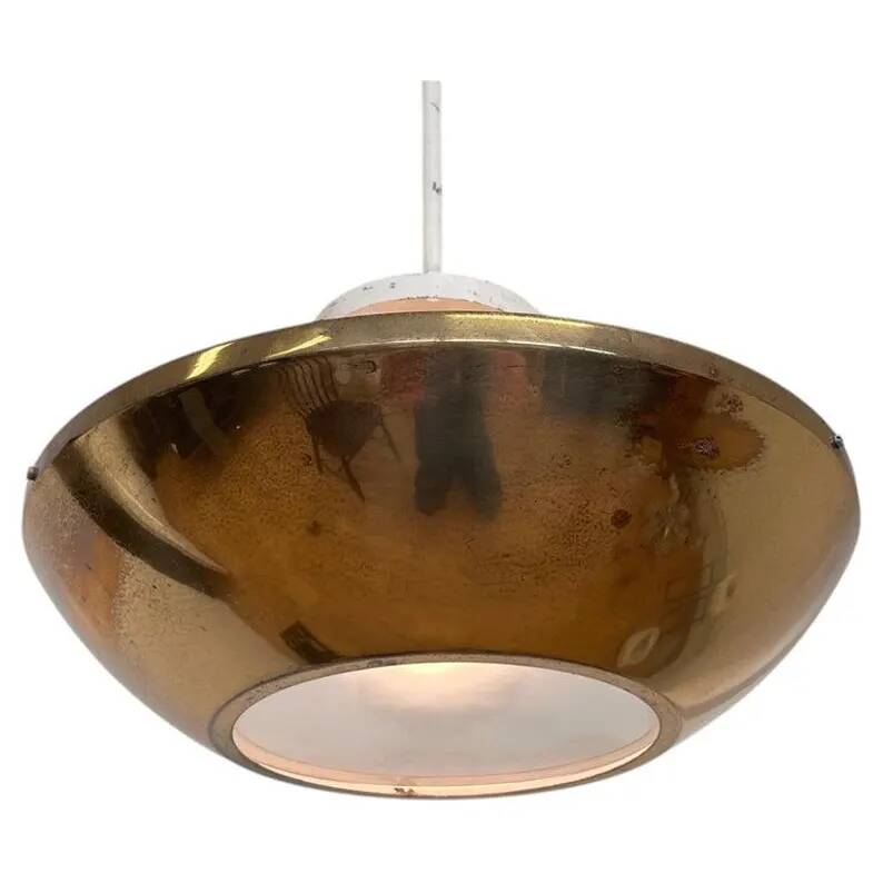Small brass design UFO pendant - 1940s / Czechoslovakia