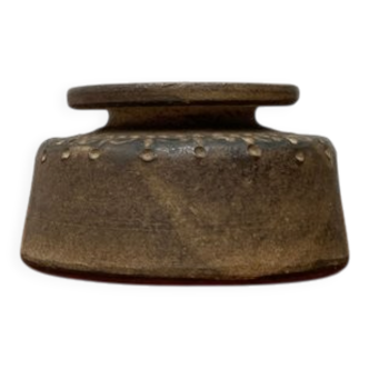 Brutalist mid-century studio pottery vase by Johannes Lessmann for Keramische Werkstatt Margaretenhöhe, Essen.