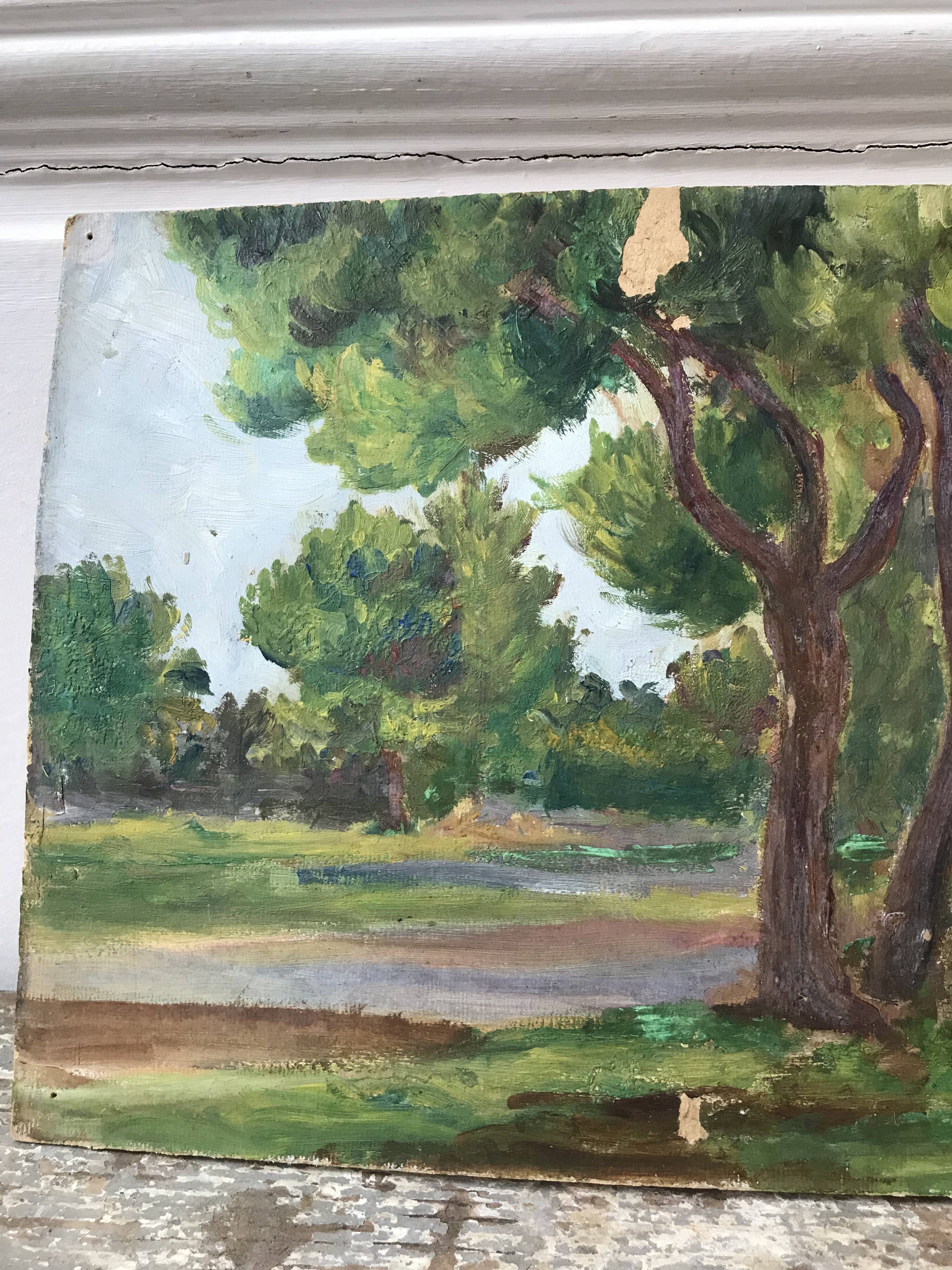 Huile paysage ancienne
