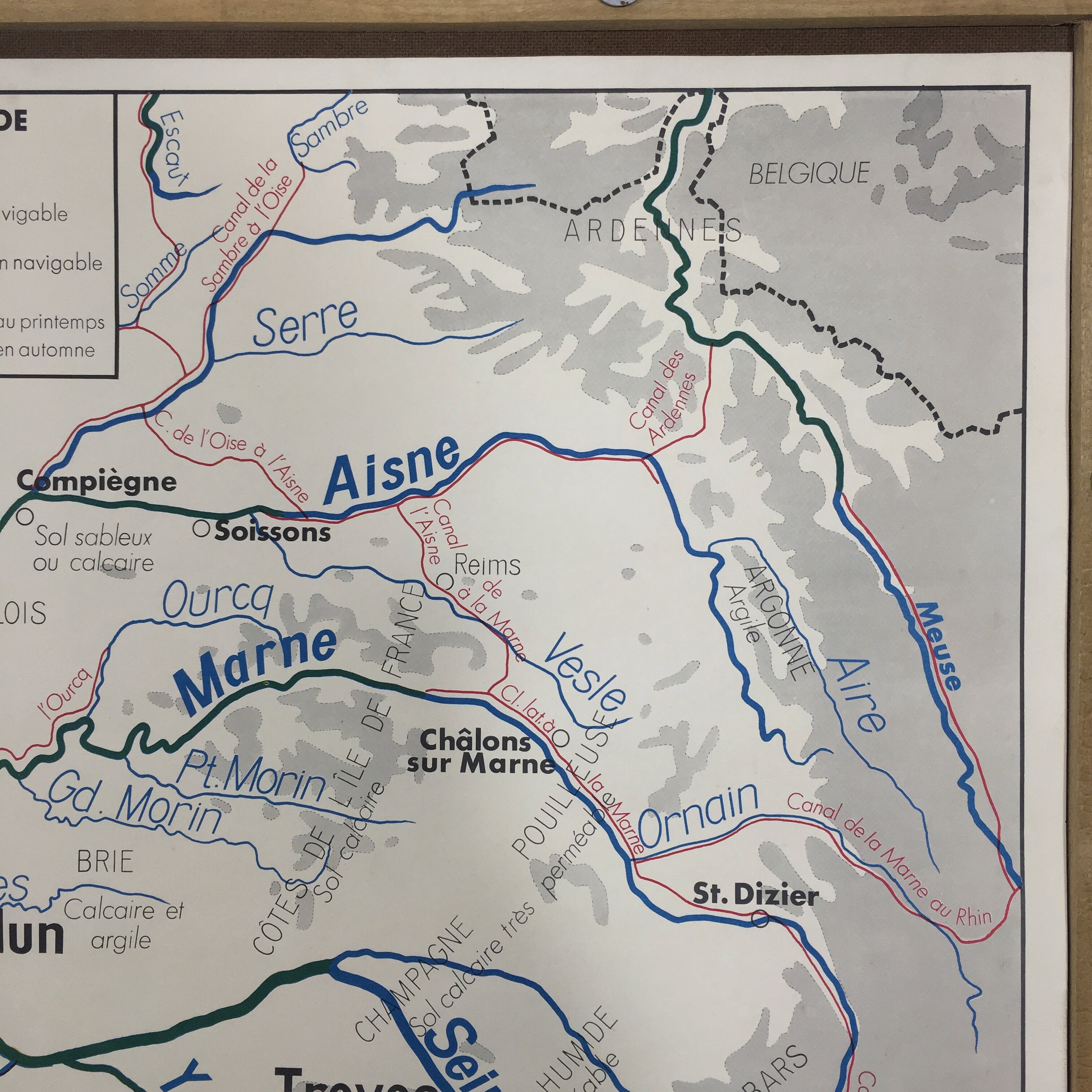 La Seine geographical school poster double sided