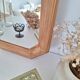 Octagonal solid wood mirror from the 1980s.