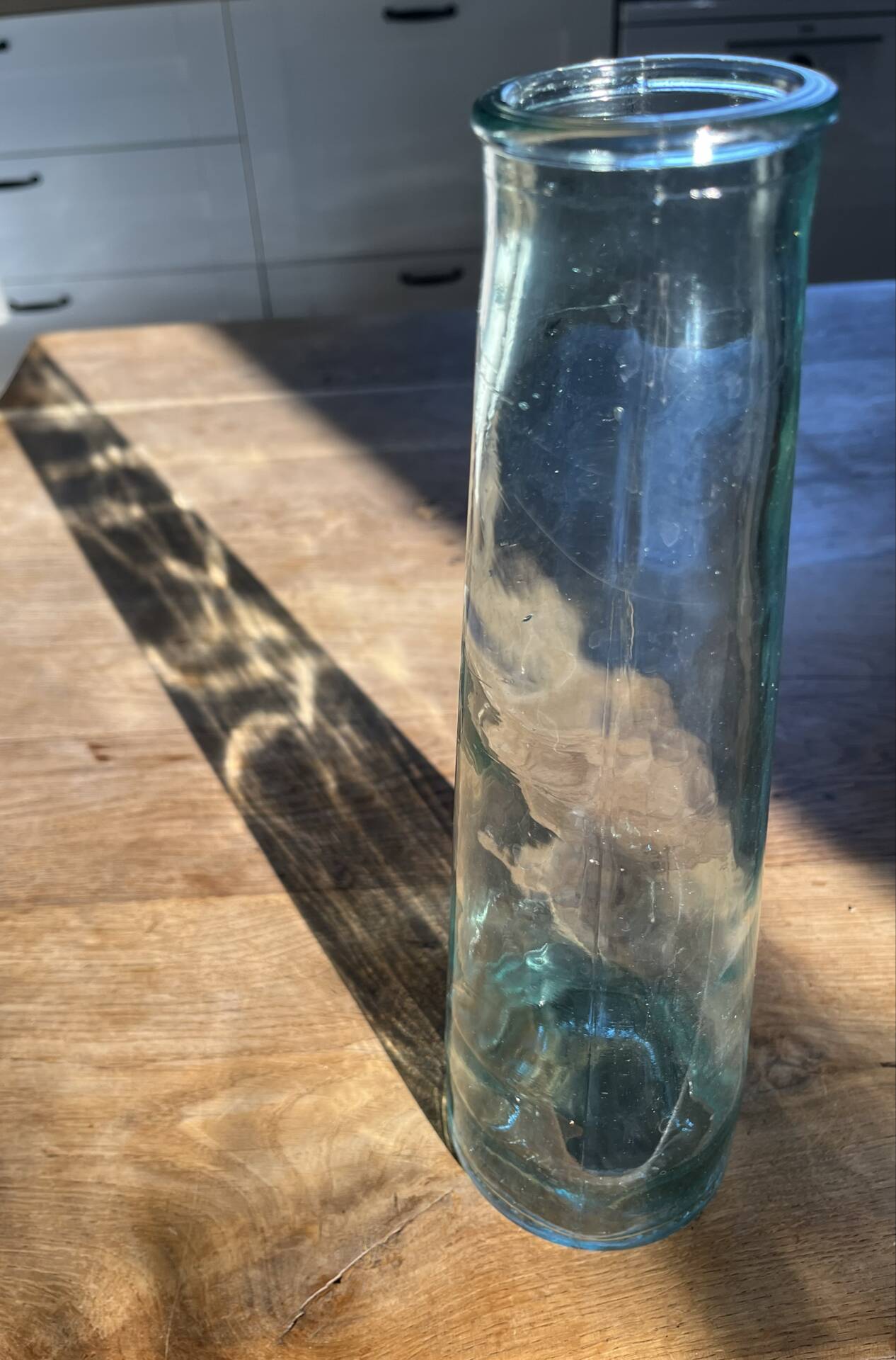 Transparent glass vase