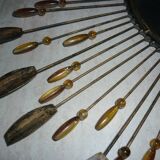 Round sun mirror with pearl rays and leaves