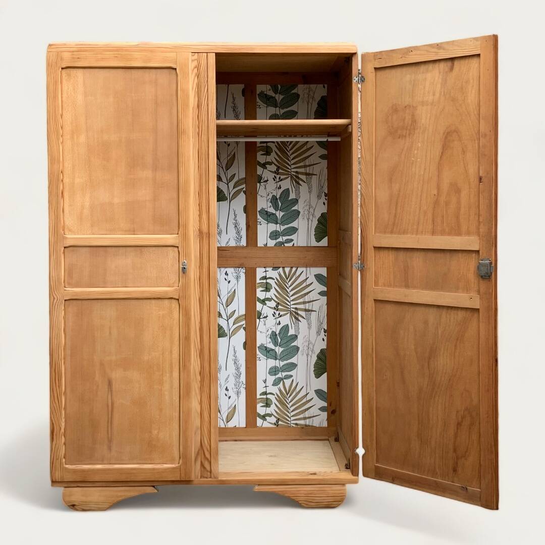 Parisian art deco wardrobe solid raw wood wardrobe