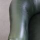 Fauteuil Chesterfield en cuir de vachette vert de style anglais
