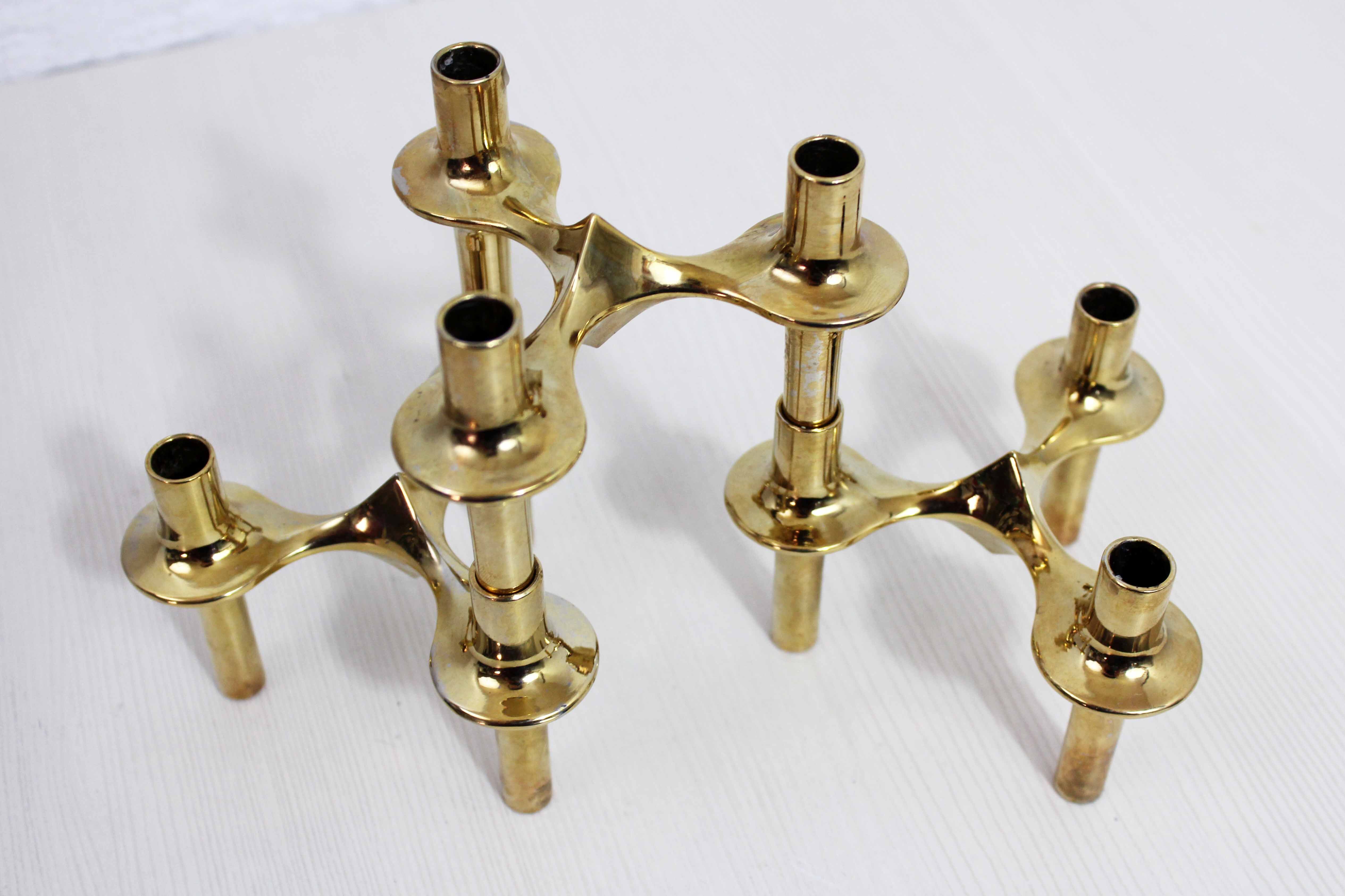 Set of 3 modular nagel candle holders