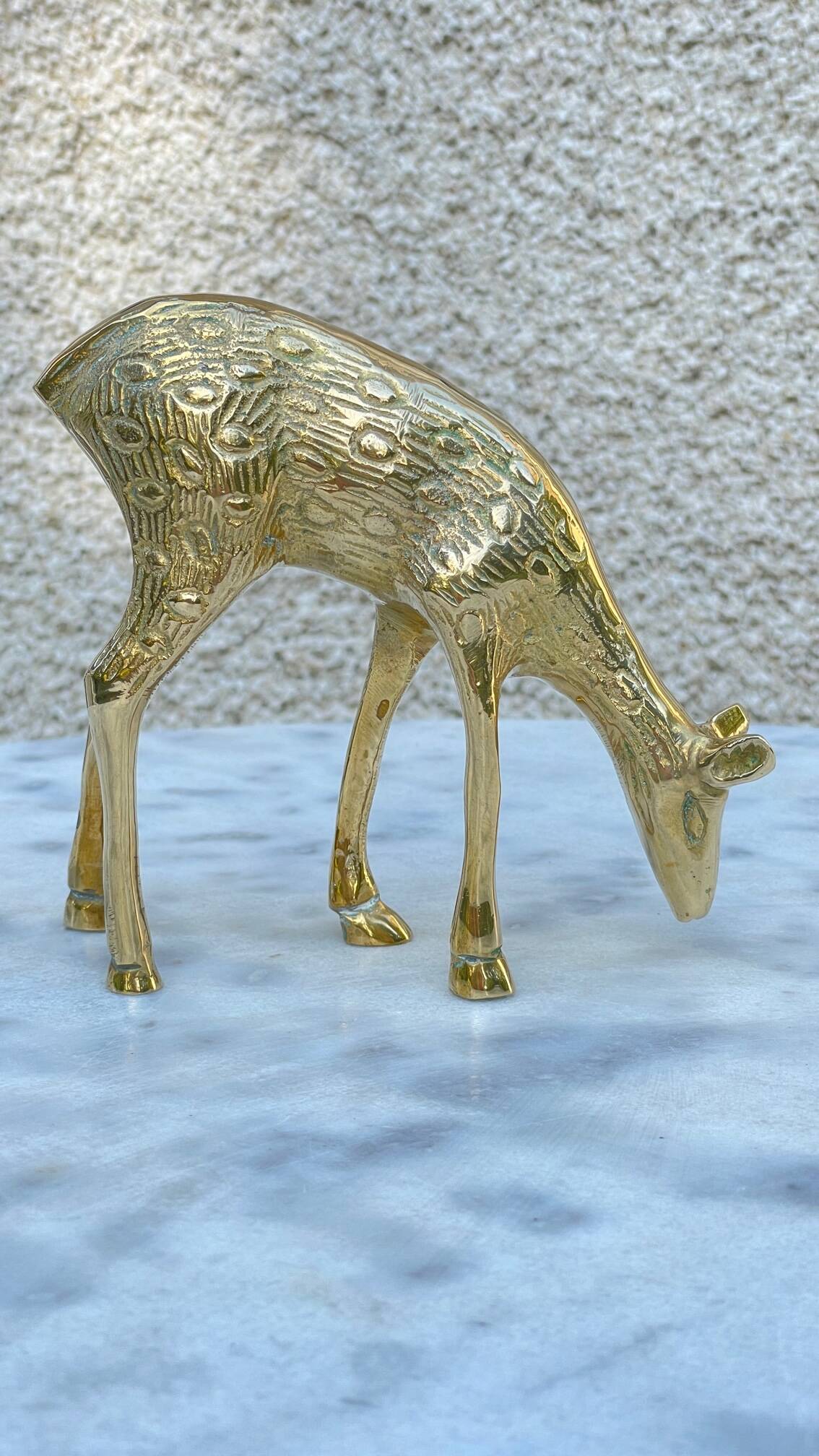 Vintage fawn solid brass animal