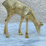 Vintage fawn solid brass animal