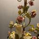 Italian Tole Ceramic Flower Chandelier, 1960s