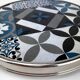 Turntable glass and stainless steel pattern cement tiles