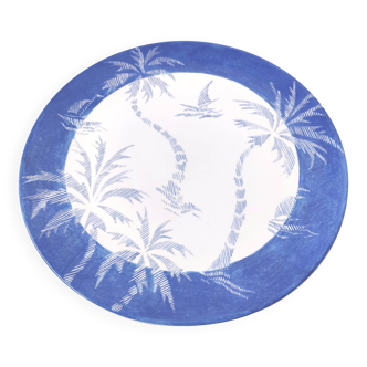 Cake dish Faïencerie de Gien Mulberry Royal Palm palm tree decor 30cm