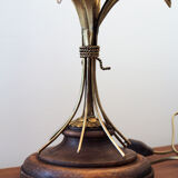 Lamp ear of wheat brass and wood