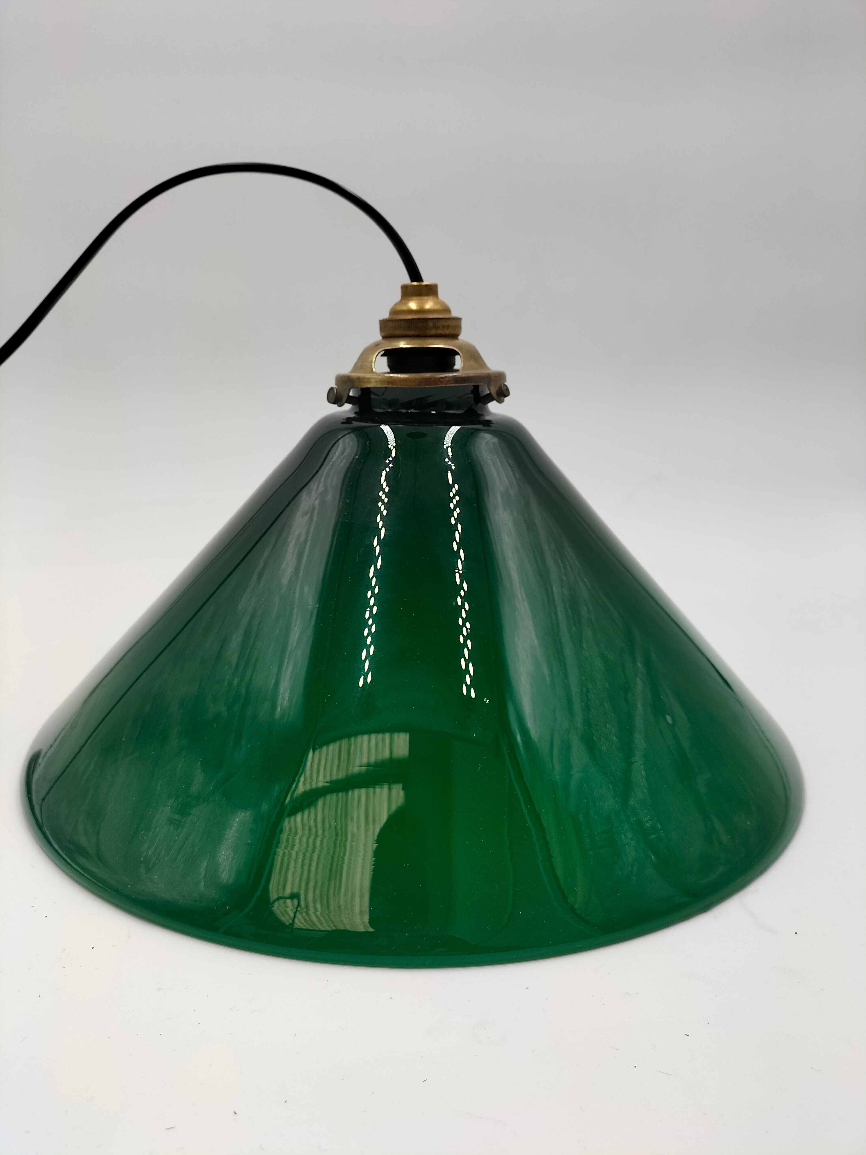 Old green opaline lamp