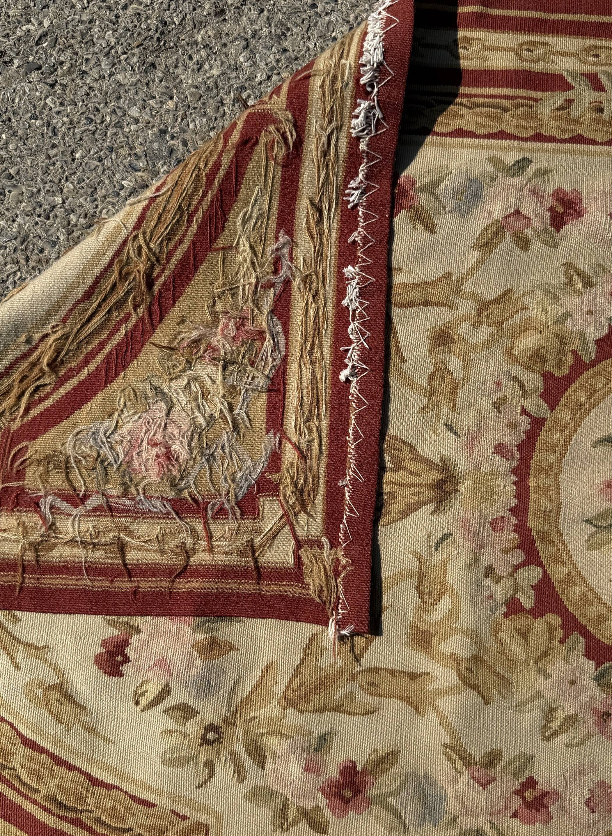 Aubusson style knotted pile rug – 2.45 x 0.90 metres –
