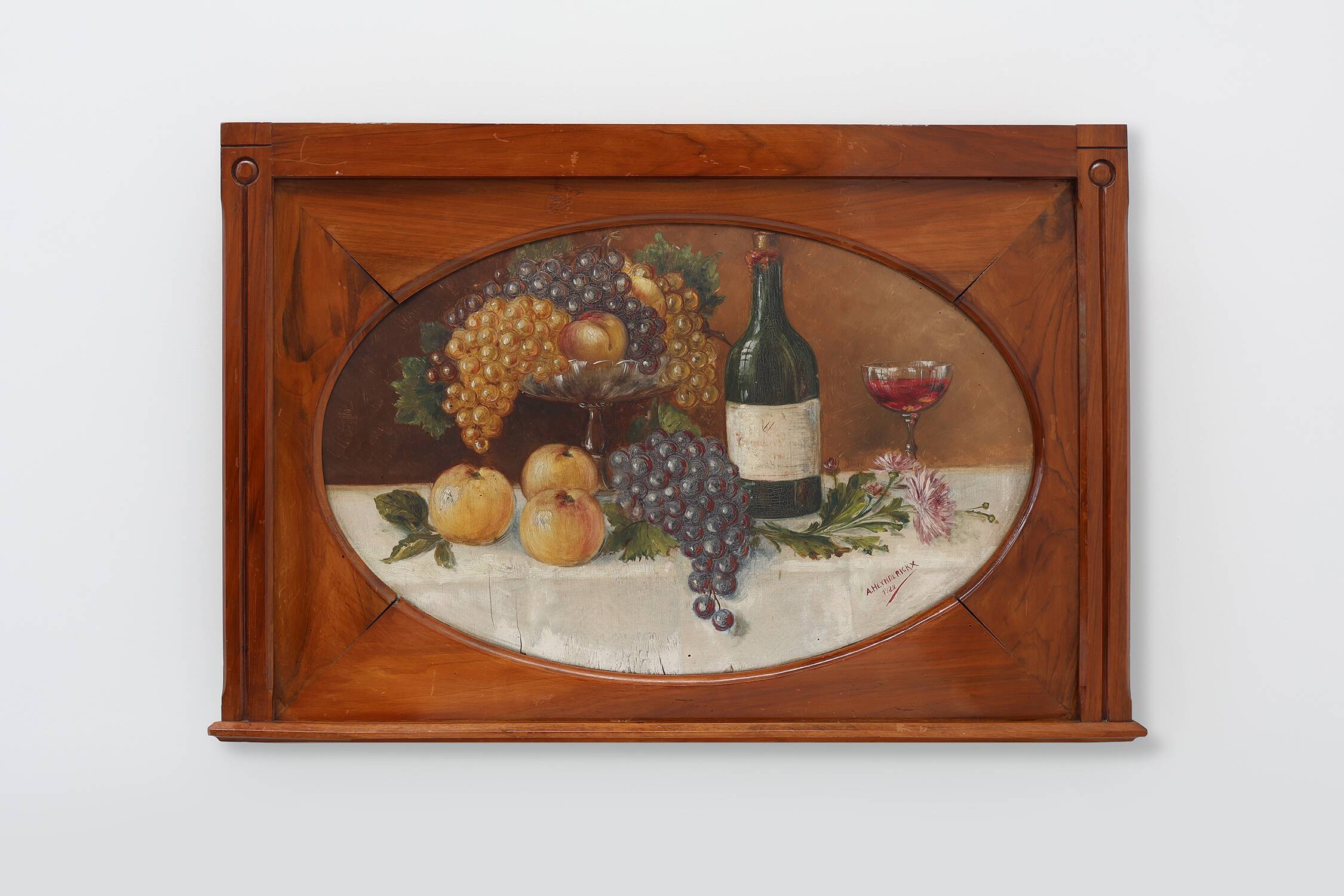 Still Life Oil Painting on wood by the Belgian Artist A. Heynderickx, 1922