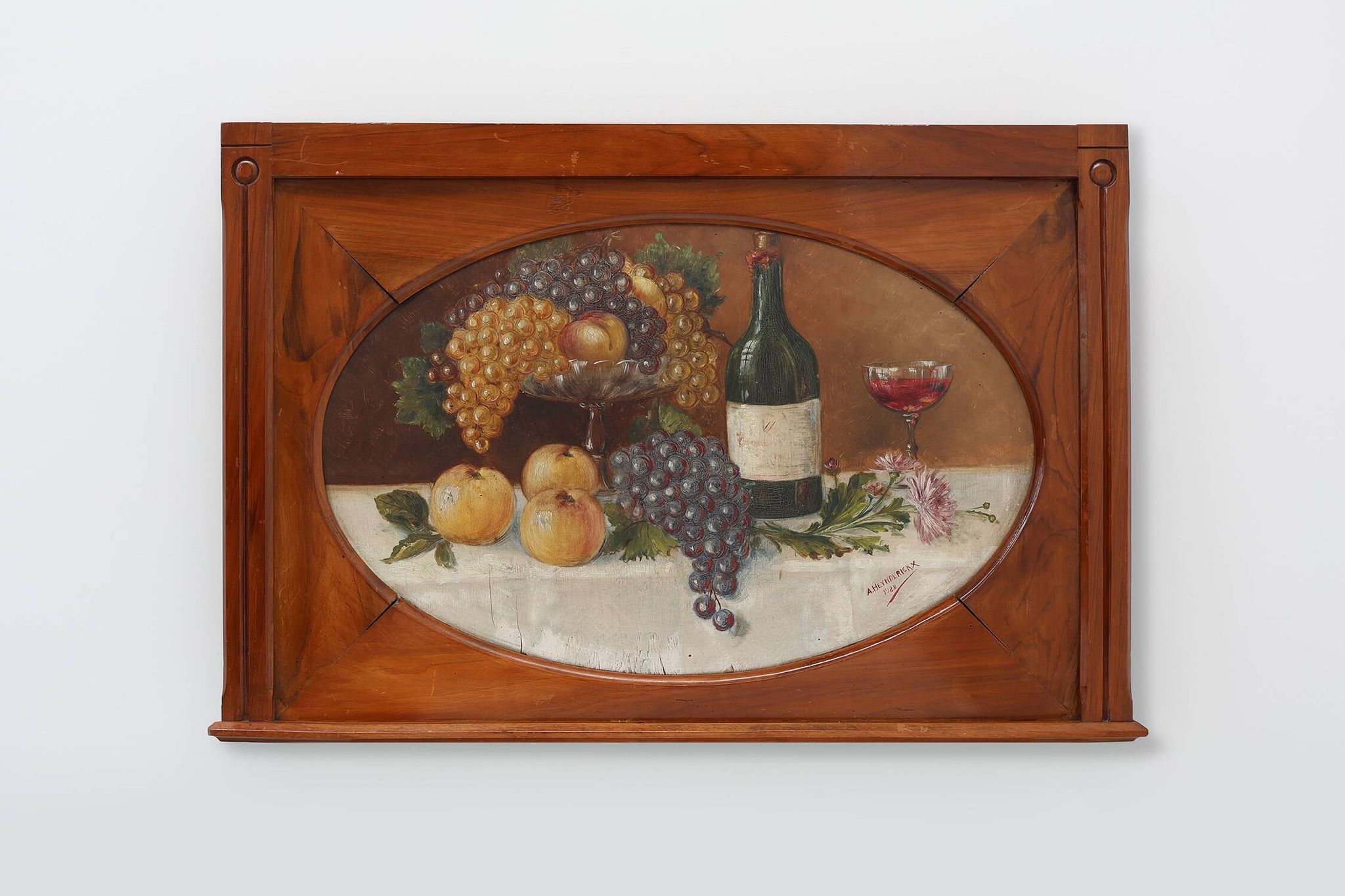 Still Life Oil Painting on wood by the Belgian Artist A. Heynderickx, 1922