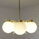 Mid-century modern vintage chandelier MCM Sputnik white hanging lamp 1970's