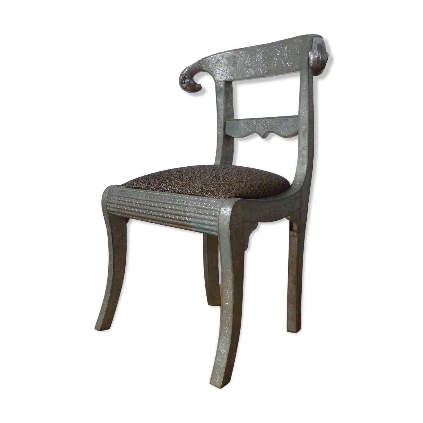 Vintage silver metal chair
