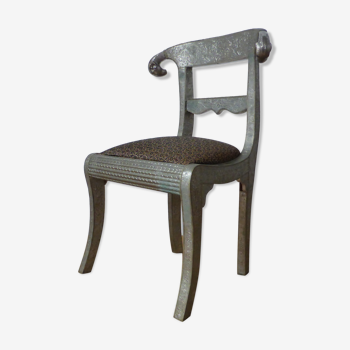 Chaise vintage en métal argenté