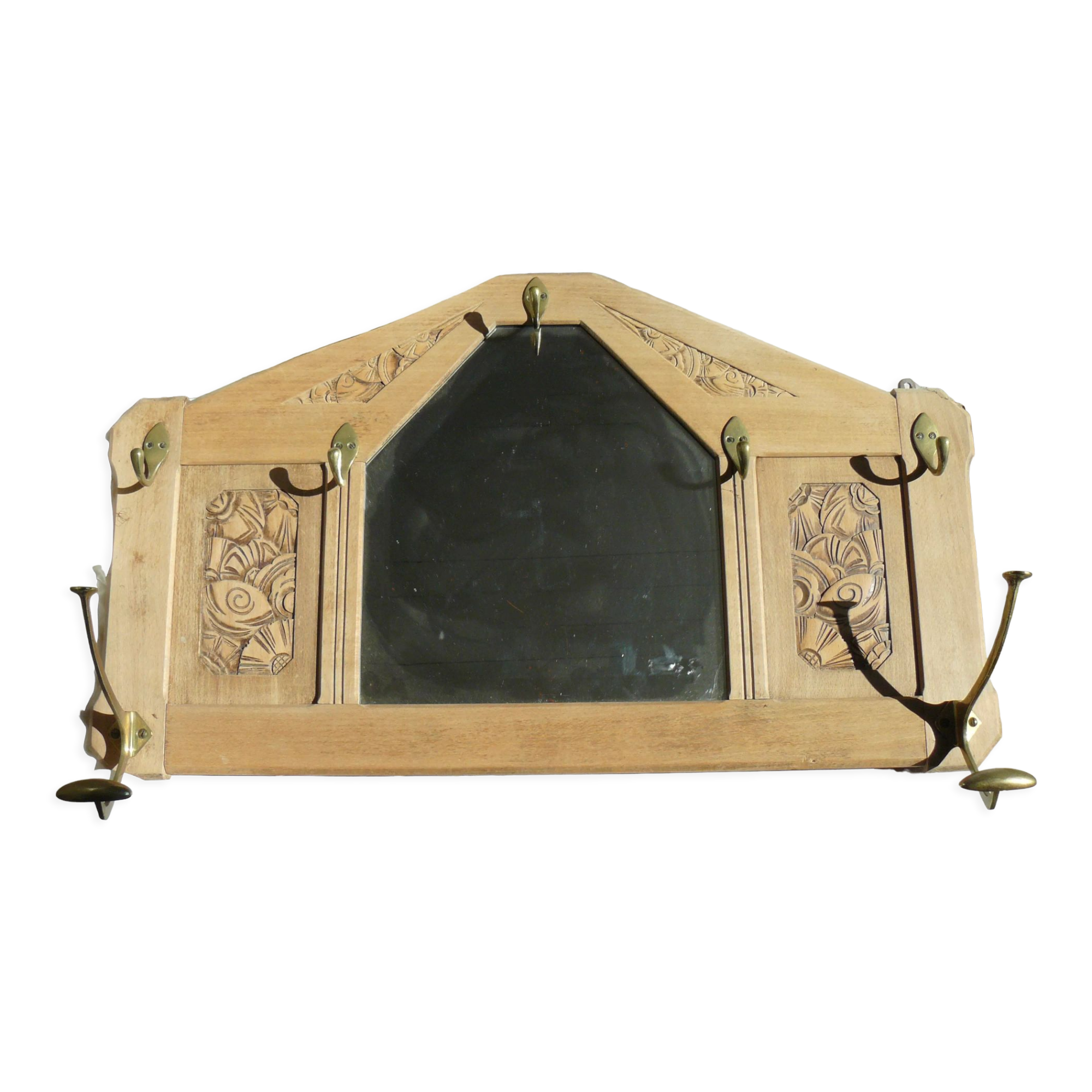 Art Deco mirror coat rack