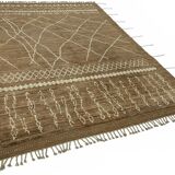 Handwoven Tribal One of a Kind 206 cm x 308 cm Brown Wool Carpet