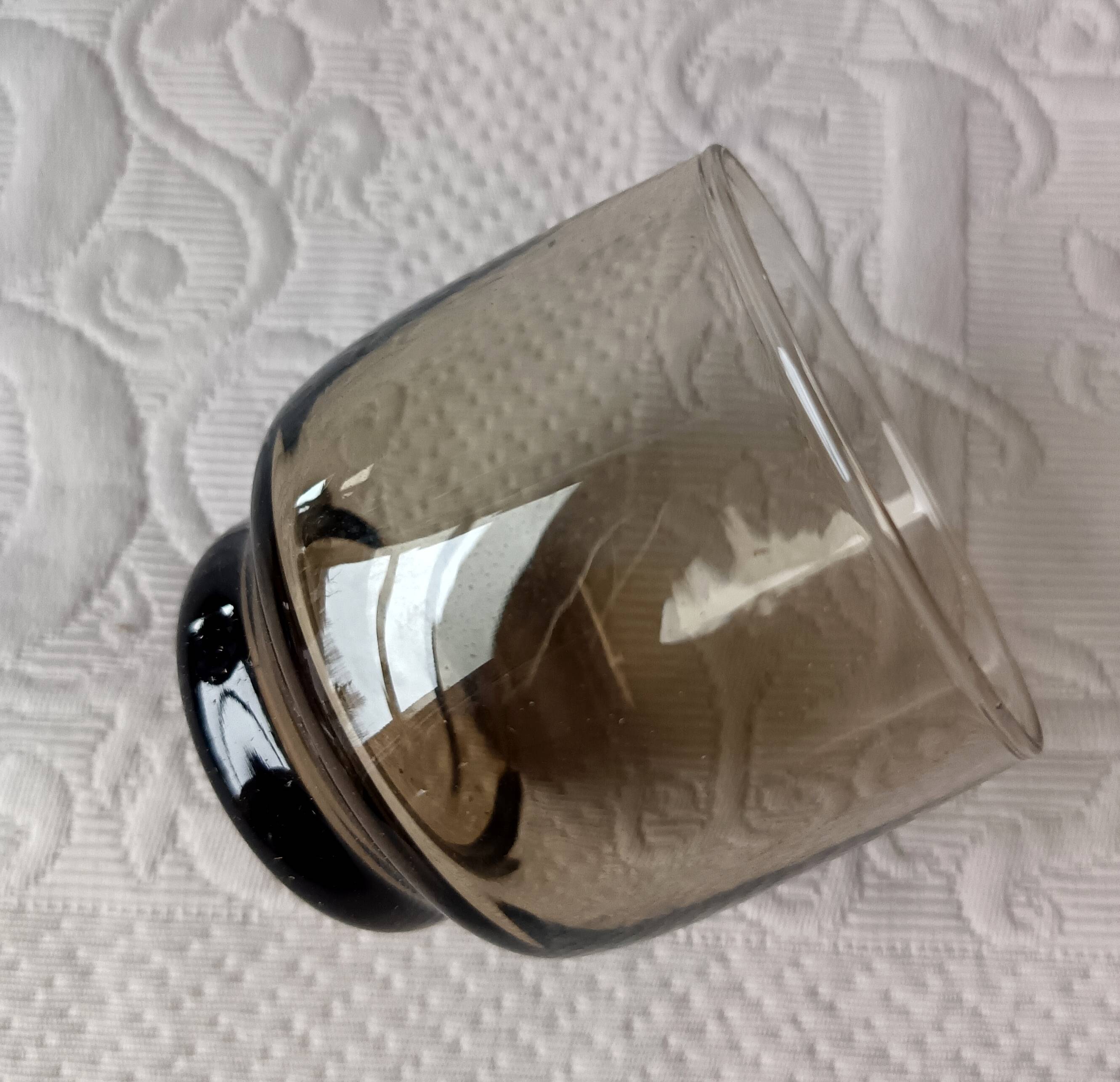 6 verres à eau Arcoroc Tivoli en verre fumé, France années 1980