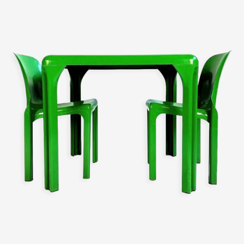 Artemide Set (Selene Chair x2 + Stadio 80 Table x1) Vico Magistretti