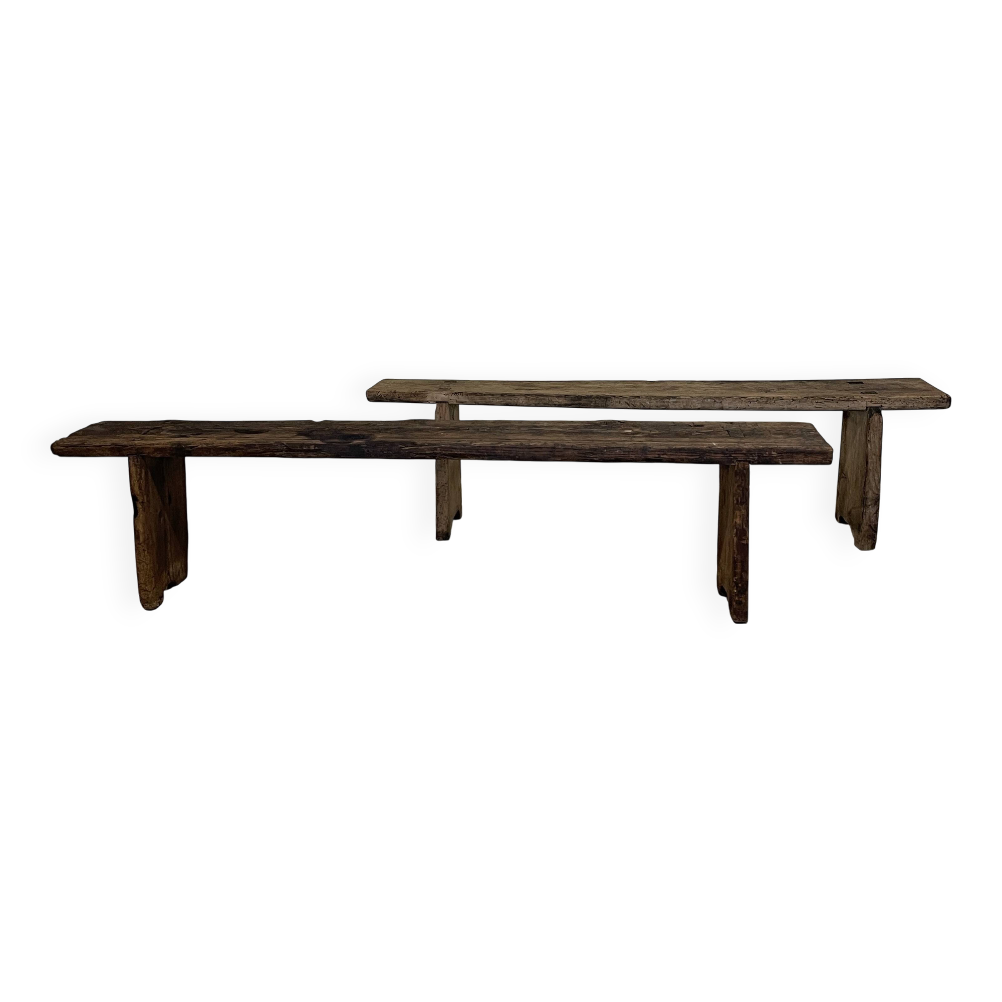 Pair of rustic benches, early 1900s