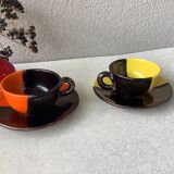 Set of 2 two-tone Vallauris Gaby Ceram cups