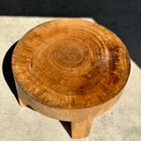 Quadripod coffee table in solid wood monoxyl natural color (dark)