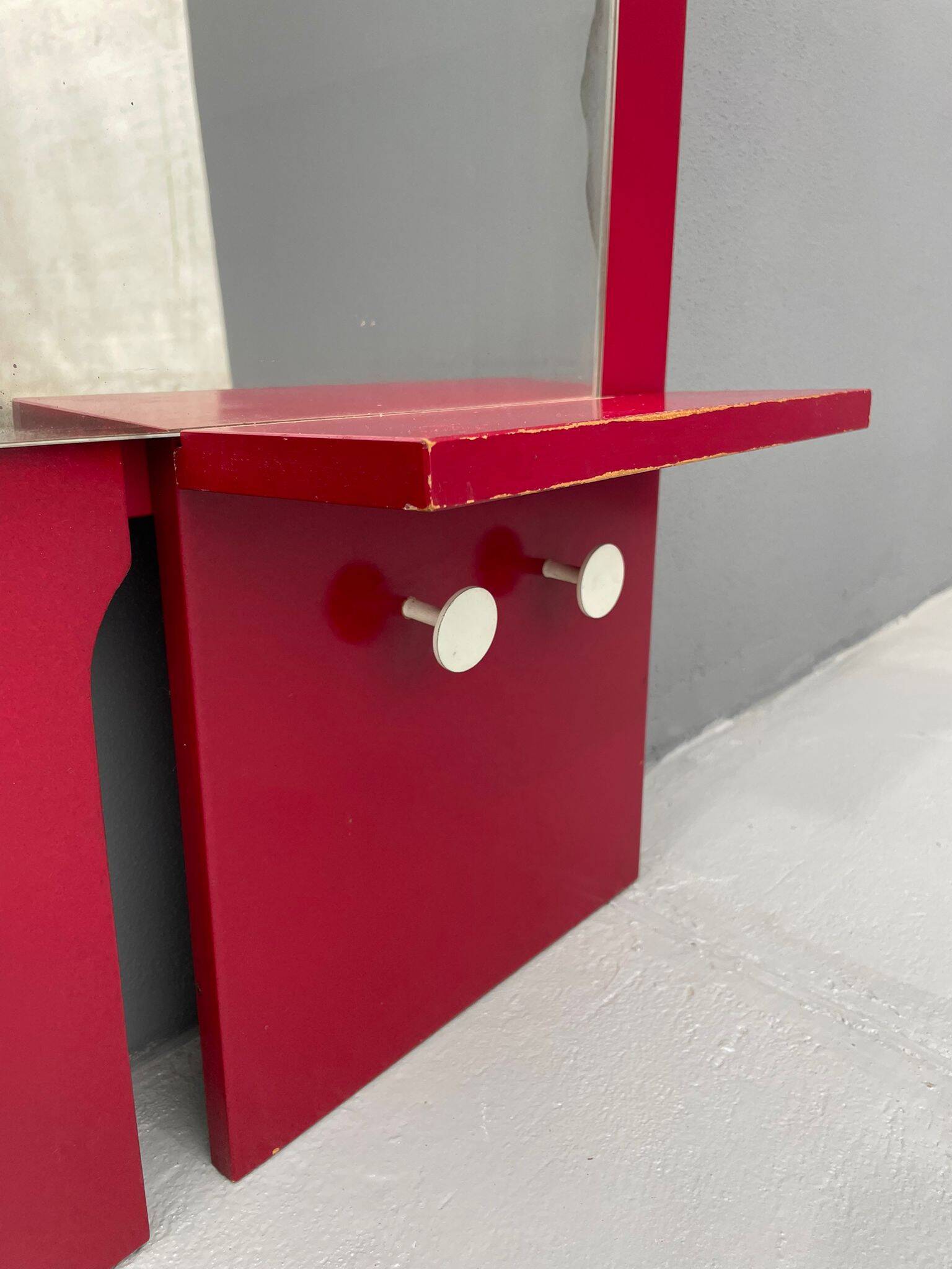 Vintage Wall-Mounted Coat Rack with Mirror and Drawer, 1960s, Czechoslovaki