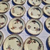 Clairefontaine earthenware plate and fruit bowl set, Saxe model