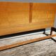 Vintage bed 1960 geometric marquetry 140
