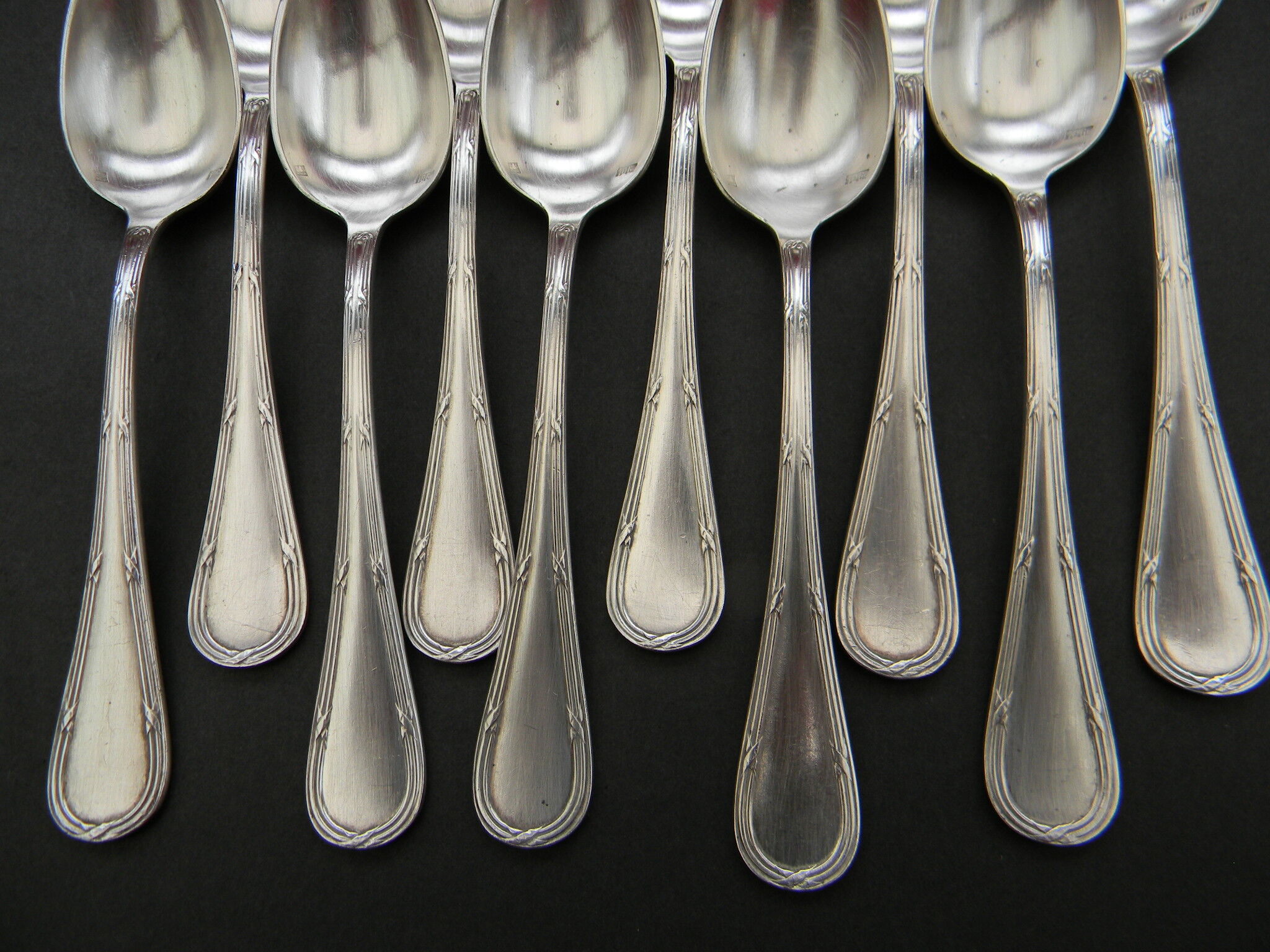 Set of 10 teaspoons in silver metal argit