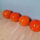 Vintage orange opaline glass pendant light (4 available), 1970s