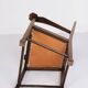 Antique armchair - oak - striped upholstery - 1930s
